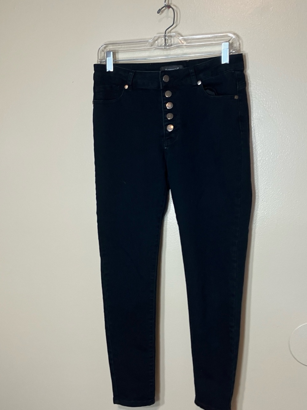 High-Rise Black Button-Fly Women’s Jeans